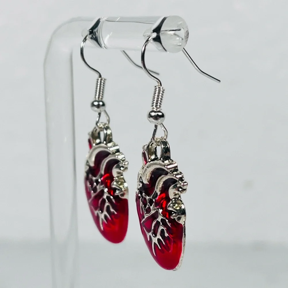 Anatomical Heart Earrings - Picture 3 of 8